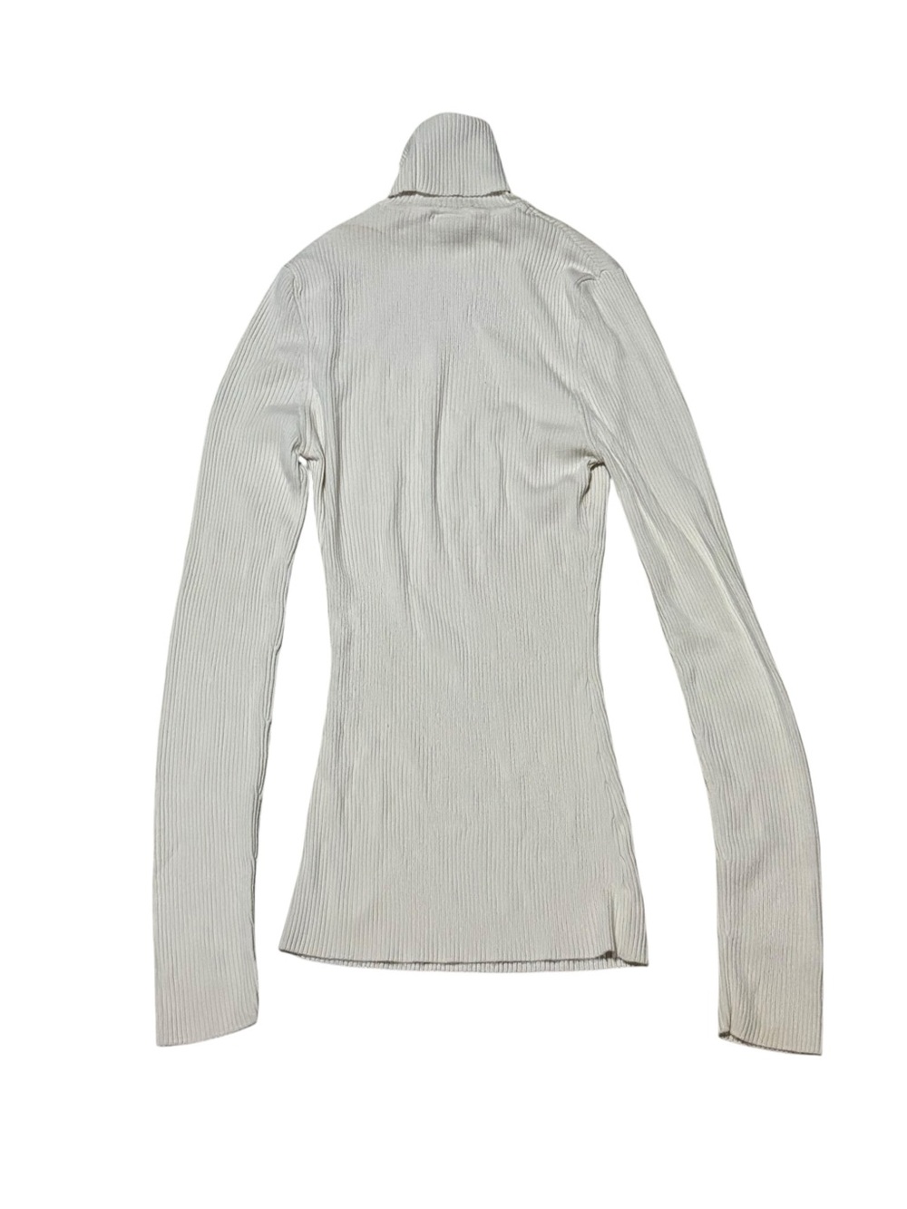 Wolford 100% Virgin Wool Ribbed Turtleneck Top Women’s Size Small In Cream - Picture 8 of 8